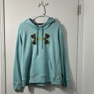 Under Armour Aqua Hoodie with Yellow Logo